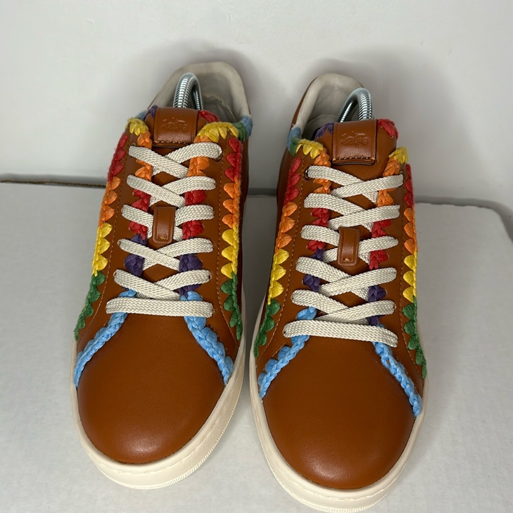 Coach lowline low top sneaker with rainbow crochet